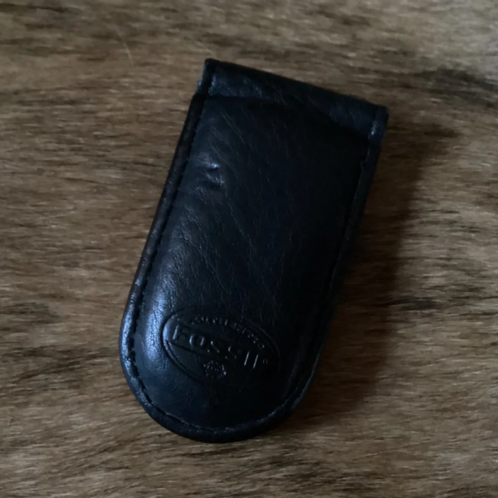 Fossil Black Leather Money Clip
